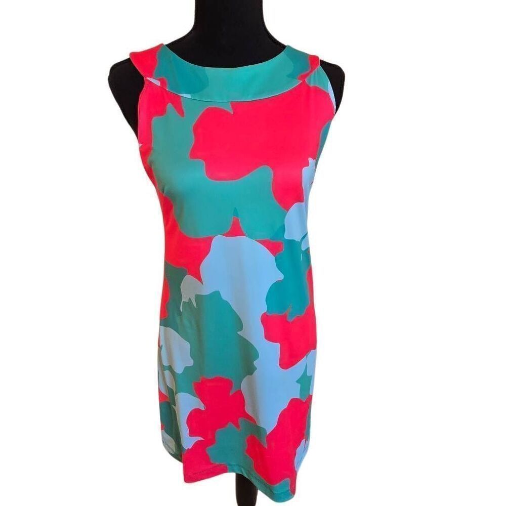 Katherine Way Womens Lightweight Sleeveless Stretch Shift Dress Multicolor XS